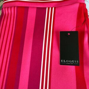 Hot Pink Stripped Neoprene Pencil Skirt